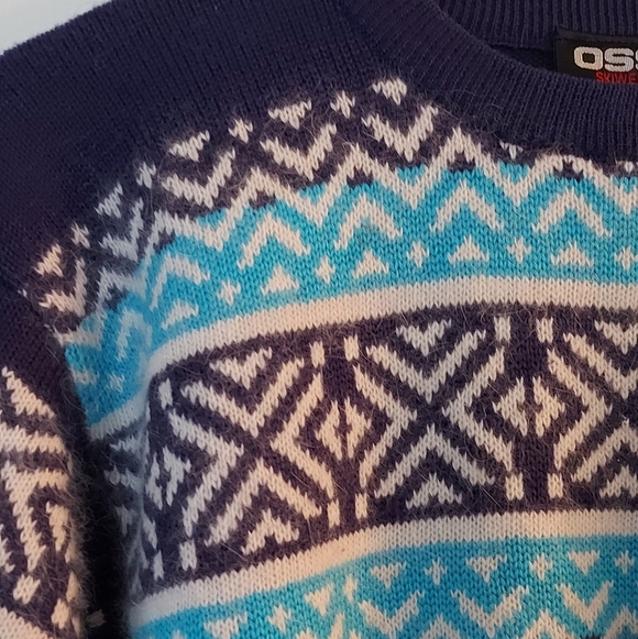 Vintage Ossi Ski Wear Fairisle Knit Sweater Acrylic and Wool Blend Size Small - Picture 3 of 5